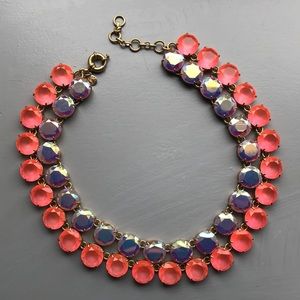 J. Crew Neon Hibiscus Layered Crystal Necklace